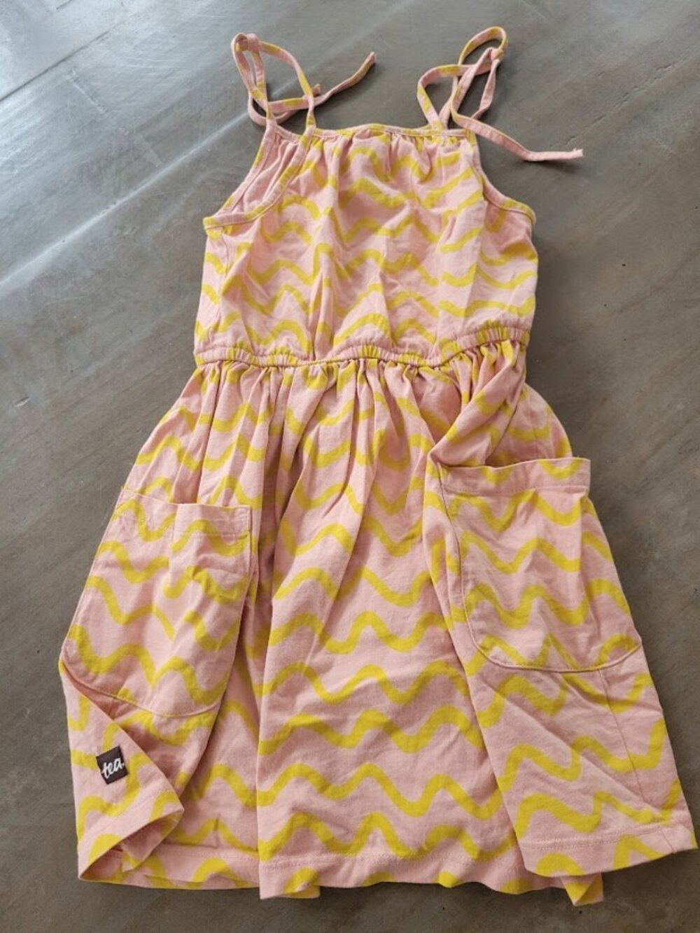 Girl's Summer Dress, Tea, Size 4, Pink & Yellow